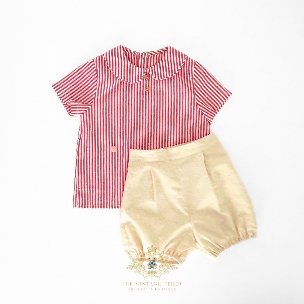 NWT Handsome Boys Dress Shirt & Shorts 2 Piece Outfit Celebration Wear Suit 12M